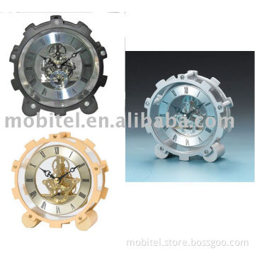 Metal Clock with Gear Design (M-5018)